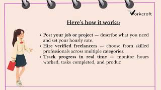 Workcroft Explained Post Jobs Track Progress & Pay Freelancers Hourly