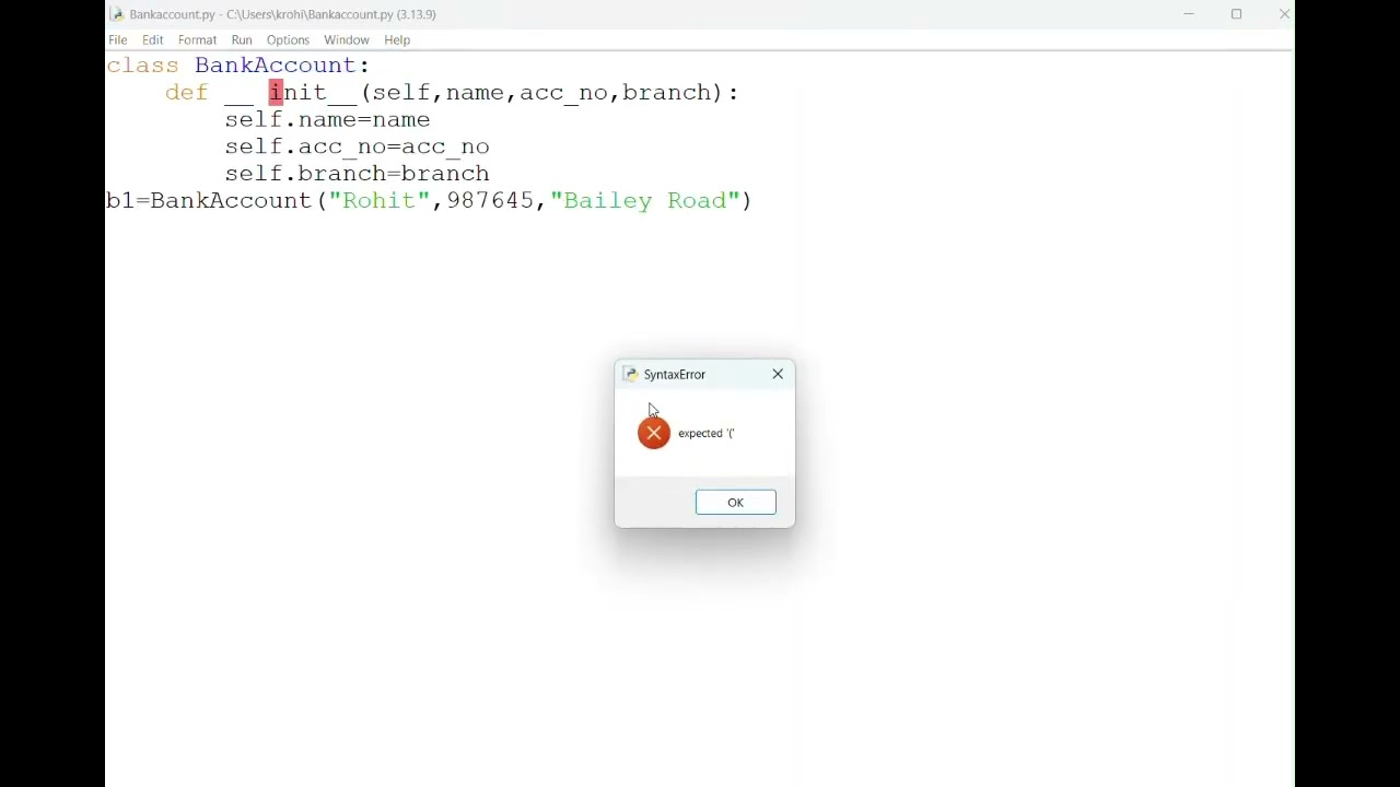 Self and __init__method in Python | Hinglish