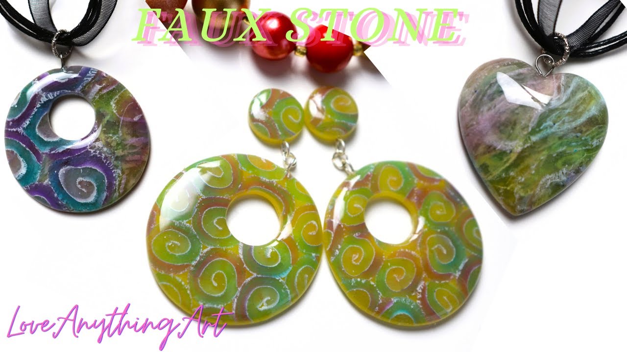 Faux Stones with Polymer Clay Inks