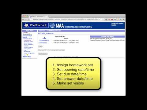 WeBWorK: Assigning homework sets