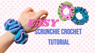 EASY CROCHET SCRUNCHIE TUTORIAL 🧶 | Beginner Friendly 🍄