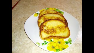 Гренки из батона с яйцом и молоком.