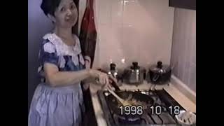 Mommy and Japanese Mom, with Thai Vegetarian Foods homemade in Chiba 1998
