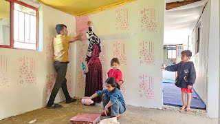 Beginning of designing and painting the rooms of nomadic children