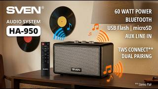 SVEN HA-950 Home Audio System Review: 60W Power, Bluetooth, USB & microSD