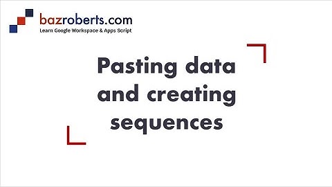 9 Pasting data and creating sequences