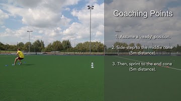 Linear lateral running drills  side shuffle to backward run to sprint to stickA P