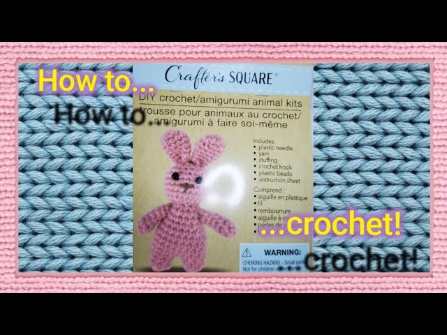 Cute Rabbit Stuffed Animal Beginner Crochet Kit,Crochet Animal Kit, with  Complete Instructional Video and Paper Step-by-Step Instructions, DIY Craft