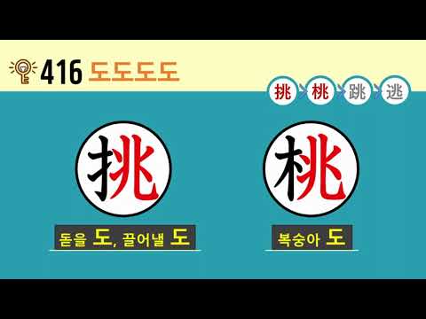 일본어 한자암기박사2 상용한자 심화학습 – 제목번호 416(挑桃跳逃 <strong>도도도도</strong>) - ②