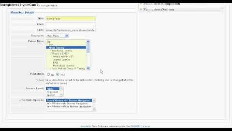 Joomla Training basics - Setting up a Menu Item