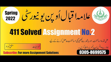 411 solved assignment No.2 Spring 2022 || aiou 411 assignment 2 solution spring 2022