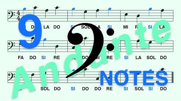 Bass Clef (F Clef): Learn to Read the SI Note in less than 2 Minutes - Andante, 9 Notes