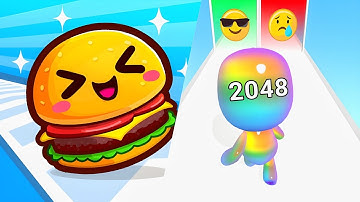 Man Runner 2048 VS Food Run 3d - All Levels (Android, IOS) Gameplay