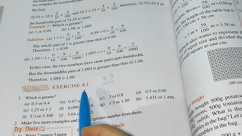 Ex-8.1 Chapter -8 Decimals || Class 6th Maths New Book