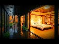 Japanese Cozy Bedroom Library | Autumn Rain Sounds for Reading and Sleep