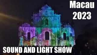 Macau Travel Vlog . Sound and Light show at the old ruins of St Paul's church.