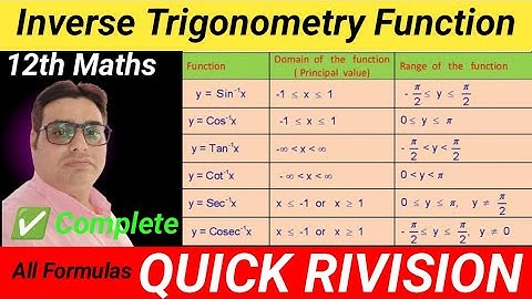 Inverse Trigonometric functions All Formula class 12 | ITF all formula |प्रतिलोम त्रिकोणमितीय फलन