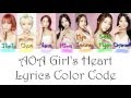 AOA - Girl&#39;s Heart Lyrics Color Coded