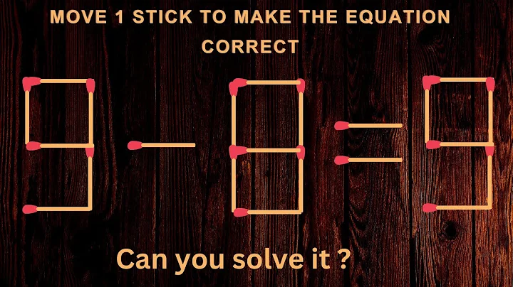 Turn the wrong equation into correct just in 1 move 9-8=9 #matchstick  #puzzle