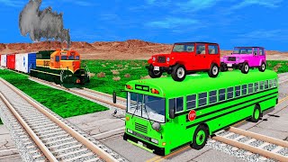 TRANSPORTING PIXAR CARS & FRUITS WITH COLORED & JOHN DEERE vs CLAAS vs TRACTORS - BeamNG.drive #962