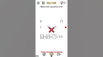 brain out level 140 make this equation true walkthrough or answer