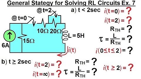 Electrical Engineering: Ch 8: RC & RL Circuits (46 of 65) General Strategy Solving RL Circuits Ex.7