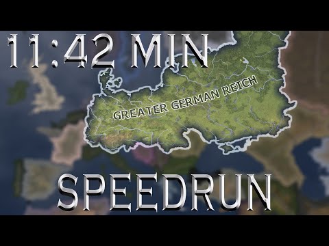 Видео: Создать Великую Германию за 11:42 минуты // SPEEDRUN Hearts Of Iron IV