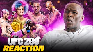 Thumbnail for Israel Adesanya Reacts to INSANE UFC 299 Pay Per View