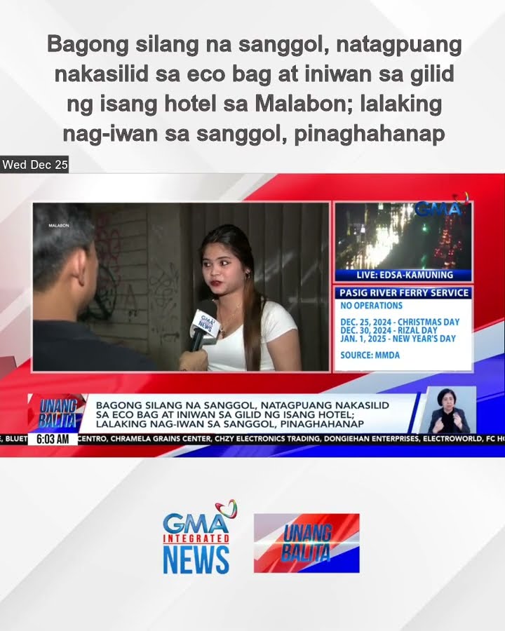 Bagong silang na sanggol, natagpuang nakasilid sa eco bag at iniwan sa gilid ng... | Unang Balita