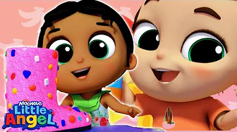 Arts And Crafts At Daycare | Songs for Kids! | Little Angel | Moonbug Kids - Girl Power! 🌸🌺🌸