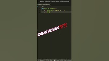 Area of Rhombus 💯💯 #shorts #short #shortsvideo #shortvideo #programming #coding #code #rhombus #area