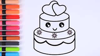 HOW TO DRAW A CUTE CAKE | CUTE CAKE DRAWING