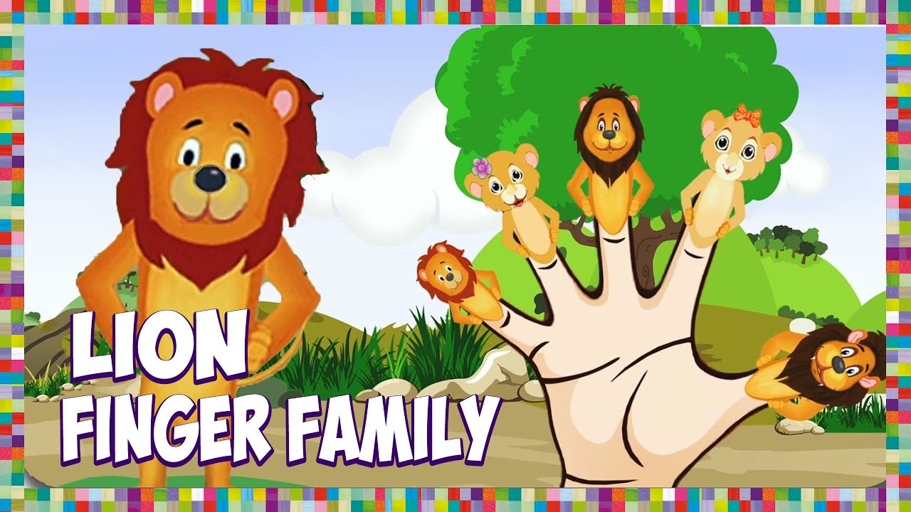 Lion Finger Family | Lion - King of The Jungle Finger Family Kids Nursery Rhyme With Lyrics - YouTube