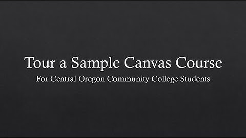 Tour a Sample Canvas Course