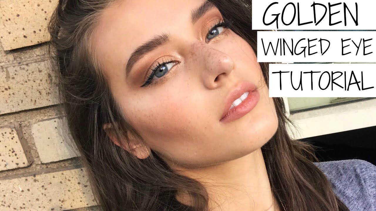 Blandet Manøvre Necessities Golden Eyeshadow Tutorial + Easy Winged Eyeliner | Jessica Clements -  YouTube