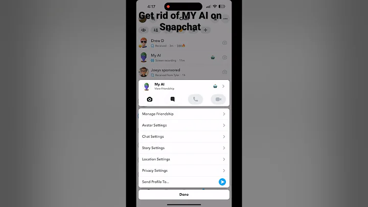 How to remove my AI on Snapchat