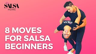 Salsa for Beginners - 8 Salsa Basic MOVES for the absolute BEGINNER