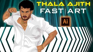 THALA AJITH | Vector Art | Tamil | Complete Tutorial | Hari Evans