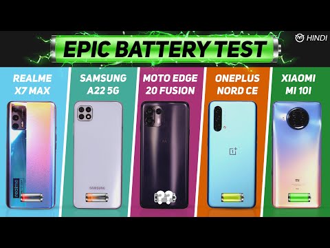 Moto Edge 20 Fusion vs Nord CE, Samsung A22 5G, X7 Max Battery Drain Test | Charging | Gaming Test