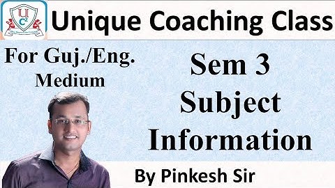 Sem 3 Subject Information | Vnsgu | By Pinkesh Sir | Unique Coaching Class