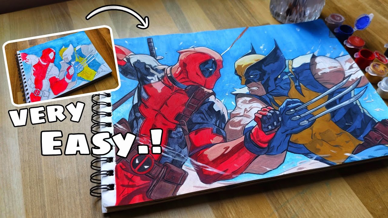 Drawing deadpool & wolverine #deadpool #wolverine - YouTube