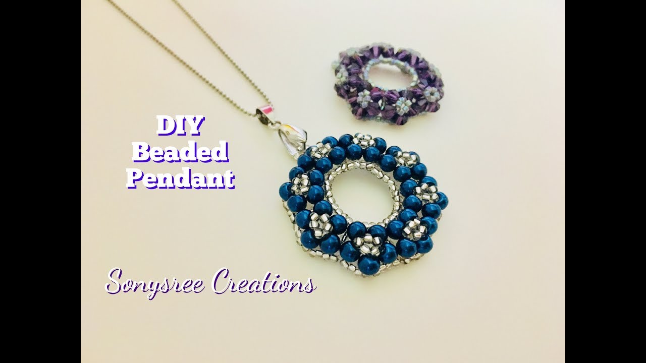 Doughnut Pendant. Beaded Pendant 💞