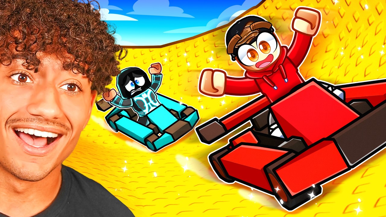 Reaching MAX SPEED in Roblox Ride a Cart Down a Slide! - YouTube