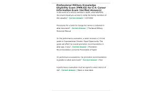 Información Professional Military Knowledge Eligibility Exam PMK EE for E 4; Career Information Exam Verified An Actualización
