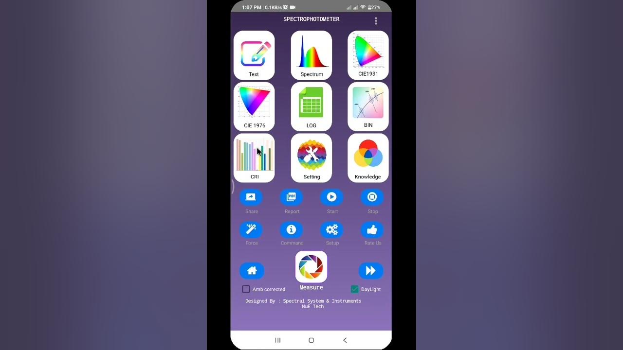 Android SmartPhone Spectrometer For LED Light measurement YouTube