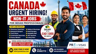 Canada Hiring for Indian Professionals Non-IT Jobs in Canada Salaries up to CAD 7,000 #india #jobs