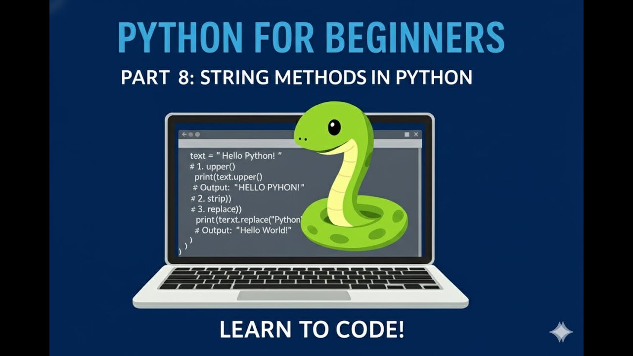Part 8: String Methods in Python (Beginner Friendly Explanation) - YouTube