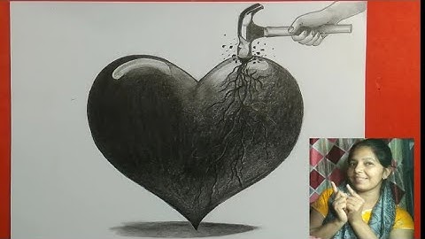How to draw a broken heart//pencil sketch drawing tutorial