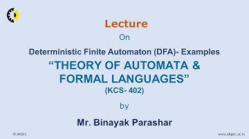 THEORY OF AUTOMATA & FORMAL LANGUAGES LECTURE 04
