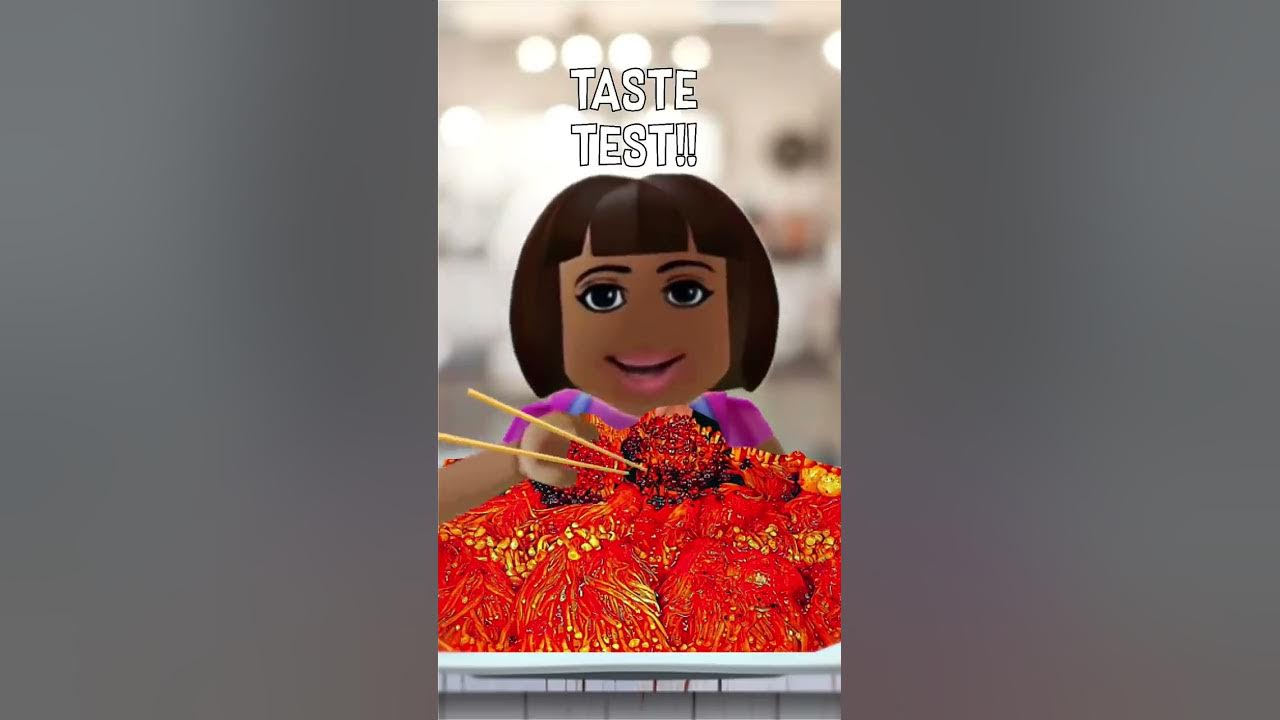 Dora tries spicy enoki mushroom 🍄 #shorts